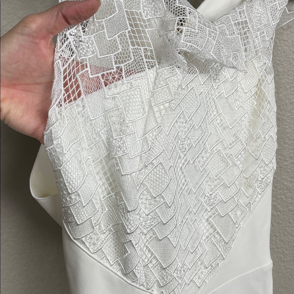 NWT Roland Mouret Mirah Gown Geometric Lace Stretch Double Crepe Wedding US 4 - Picture 4 of 16